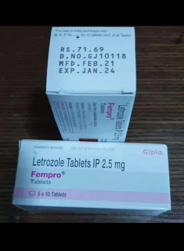 Letrozole Tablets IP 2.5 mg (Fempro®) – 5 × 10 Tablets in 1 box